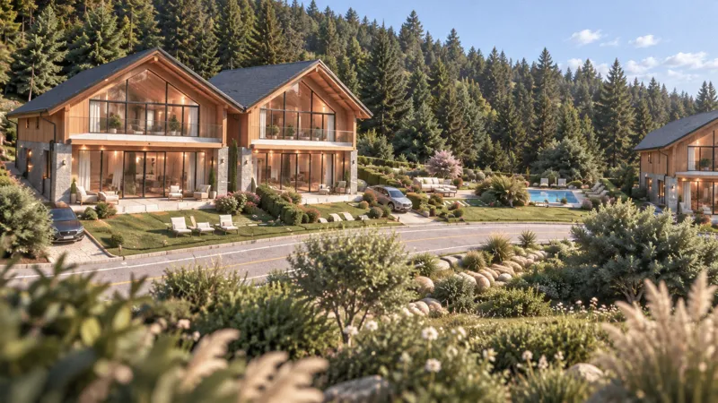 Villas and the shared heated pool